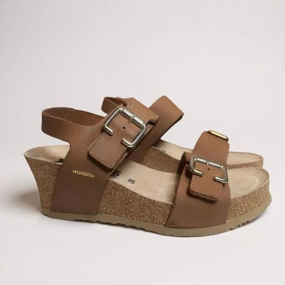 Mephisto Lissandra NEW Supportive  Wedge Sandal Women’s Size 38 EU SOFT‑AIR Cork - Picture 5 of 13